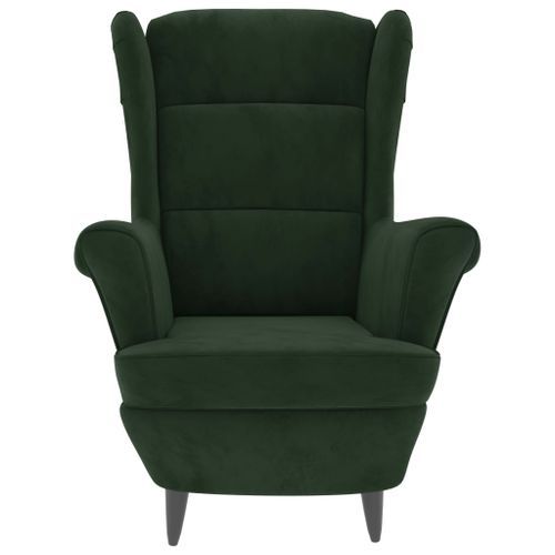 Fauteuil Vert foncé Velours - Photo n°2; ?>