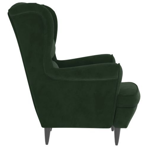 Fauteuil Vert foncé Velours - Photo n°3; ?>