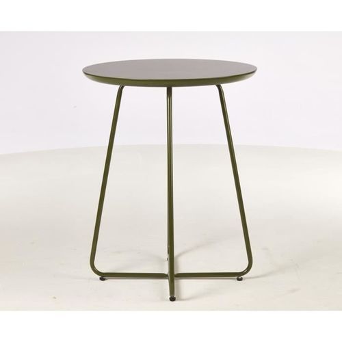 FELBOUR Table d'appoint style contemporain vert brillant avec pieds en métal - L 50 x l 50 cm - Photo n°2; ?>