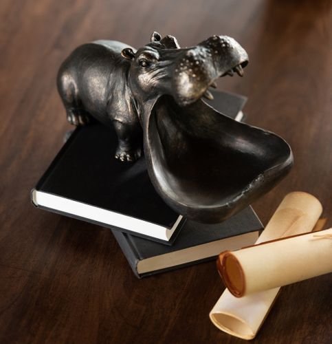 Figurine hippopotame bronze Jango L 26.5 cm - Photo n°2; ?>