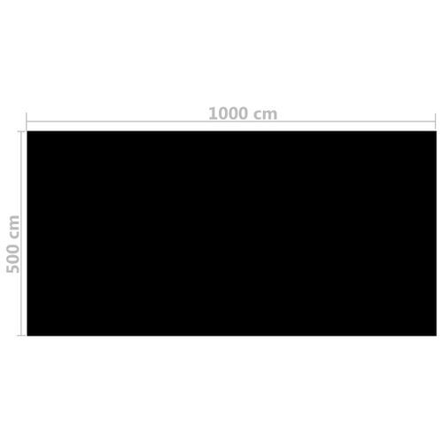 Film solaire de piscine PE rectangulaire flottant 10x5 m Noir - Photo n°2; ?>