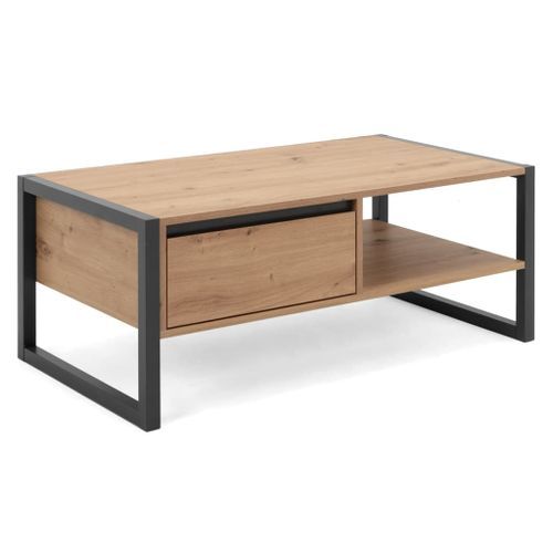 Finori Table basse Denver 55 Chêne artisanal et gris anthracite - Photo n°3; ?>