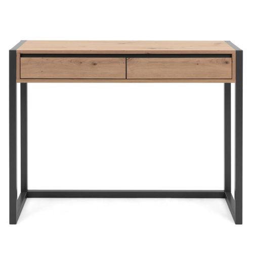 Finori Table console Denver 44 Chêne artisanal et gris anthracite - Photo n°2; ?>