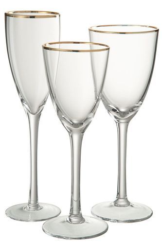 Flûte à champagne transparent et bord doré Ysarg - Photo n°2; ?>