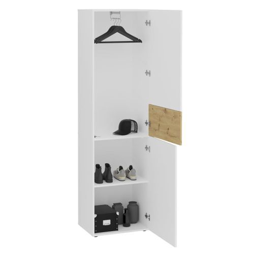 FMD Armoire avec 2 portes 54,5x41,7x199,1 cm Blanc et chêne artisanal - Photo n°3; ?>