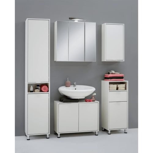 FMD Armoire de salle de bain avec miroir 70x19x67,6 cm blanc - Photo n°2; ?>