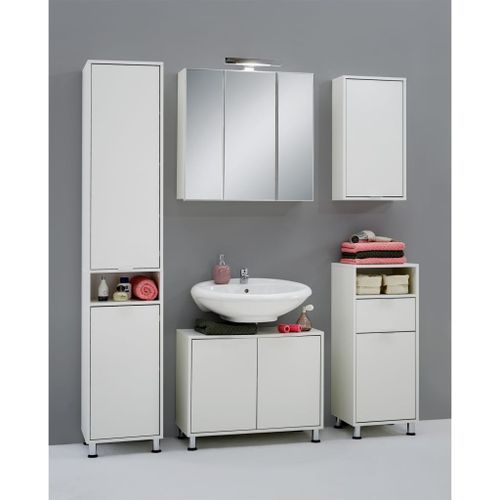 FMD Armoire de salle de bains murale 36,8x17,1x67,3 cm blanc - Photo n°2; ?>