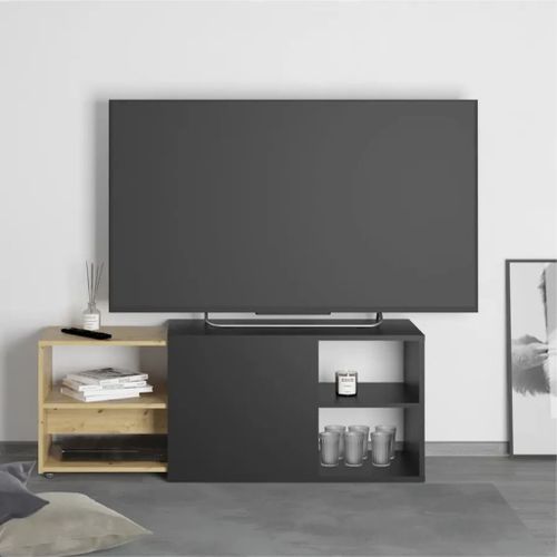 FMD Meuble TV avec 2 compartiments ouverts 133,5x39,9x49,2 cm - Photo n°2; ?>