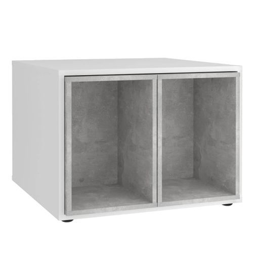 FMD Table basse avec 2 tables d'appoint 67,5x67,5x50 cm Blanc et béton - Photo n°2; ?>