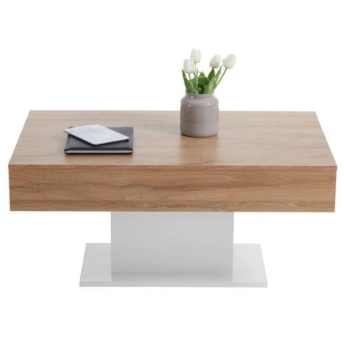 FMD Table basse Chêne antique et blanc - Photo n°2; ?>