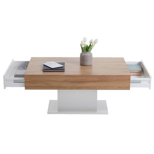 FMD Table basse Chêne antique et blanc - Photo n°3; ?>