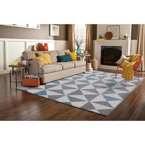 FORSA Tapis de salon en polypropylene - 120 x 160 cm - Bleu - Photo n°2; ?>