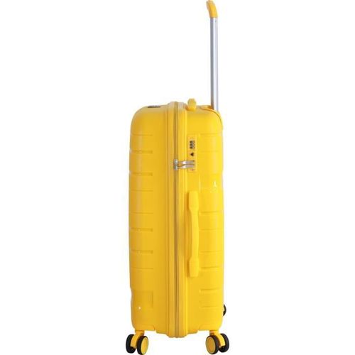 FRANCE BAG Set de 3 Valises 8 Roues Multidirectionnelles Polypropylene Jaune - Photo n°3; ?>