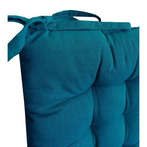 Galette de chaise 25 points 40x40x4 cm BLEU CANARD - Photo n°2; ?>