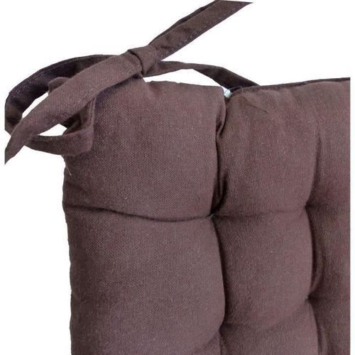 Galette de chaise 25 points 40x40x4 cm CHOCOLAT - Photo n°2; ?>