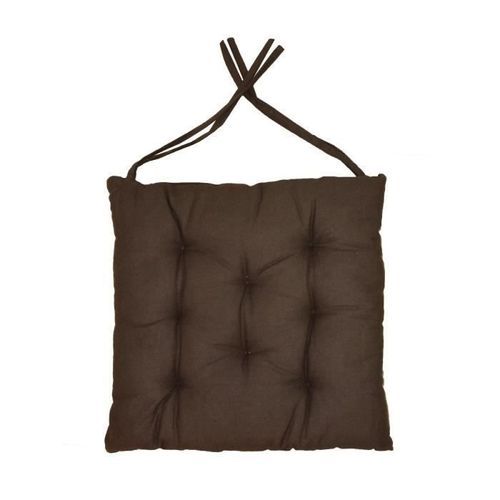Galette de chaise 8 points 40x40x4 cm CHOCOLAT - Photo n°2; ?>