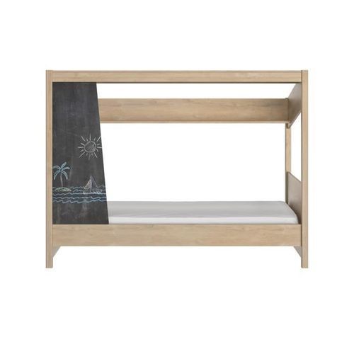 GAMI CABANE - Lit cabane - 90x200 cm - Décor chene et anthracite - L 207 x P 98 x H 157 cm - Photo n°3; ?>