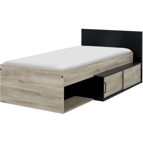 GAMI Erquy Lit Enfant Avec Rangement - Décor Chene Kronberg Clair Et Noir - 90 X 200 Cm 13 GAMI Erquy Lit enfant avec rangement - Décor Chene Kronberg clair et Noir - 90 x 200 cm - Photo n°3; ?>