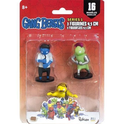 Gang Beasts - 3 Figurines de 4,5 cm - Lot #3 - Figurines de Collection - Jeux Vidéos - Lansay - Photo n°2; ?>