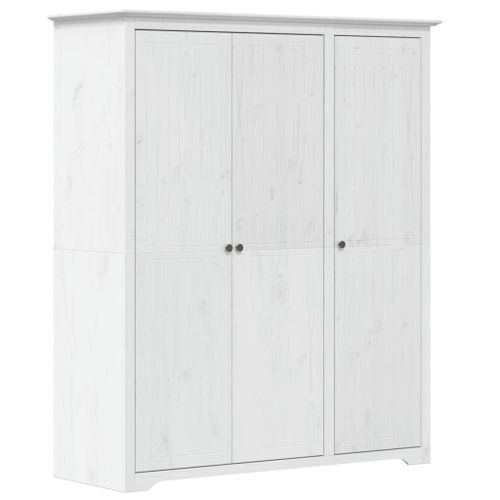 Garde-robe BODO blanc 146x53,5x173 cm bois massif de pin - Photo n°2; ?>