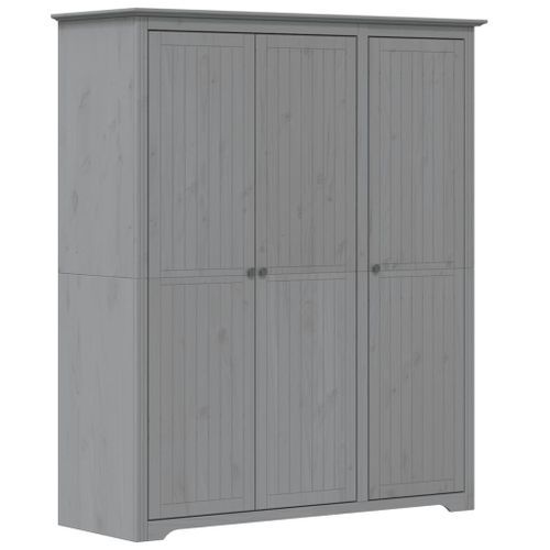 Garde-robe BODO gris 146x53,5x173 cm bois massif de pin - Photo n°2; ?>