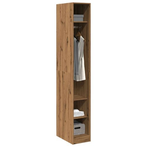 Garde-robe chêne artisanal 30x50x200 cm bois d'ingénierie - Photo n°3; ?>