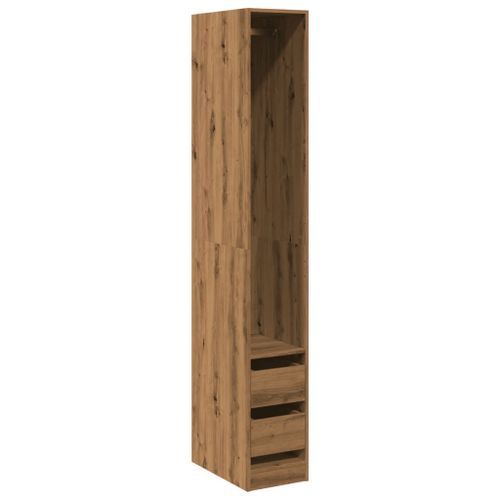 Garde-robe chêne artisanal 30x50x200 cm bois d'ingénierie - Photo n°2; ?>