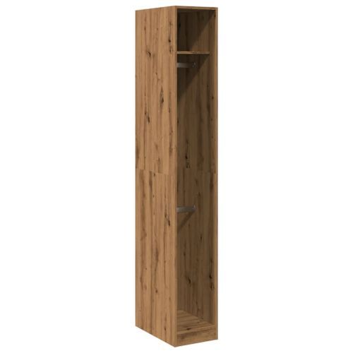 Garde-robe chêne artisanal 30x50x200 cm bois d'ingénierie - Photo n°2; ?>