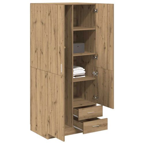 Garde-robe chêne artisanal 80x52x180 cm bois d'ingénierie - Photo n°3; ?>