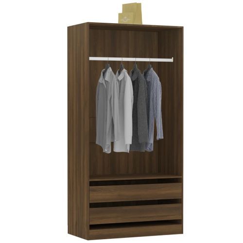 Garde-robe Chêne marron 100x50x200 cm Bois d'ingénierie - Photo n°3; ?>