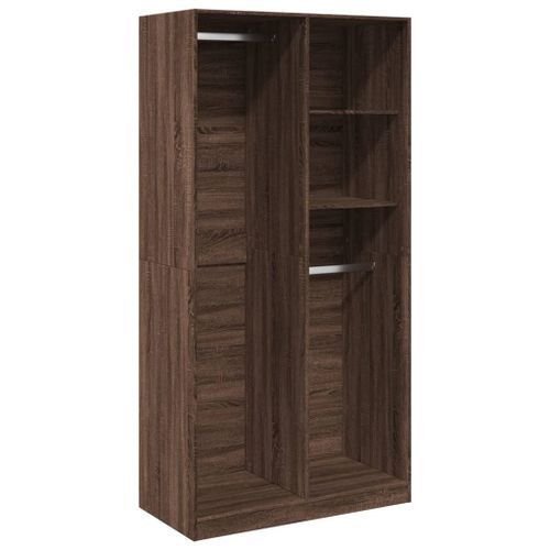 Garde-robe chêne marron 100x50x200 cm bois d'ingénierie - Photo n°2; ?>