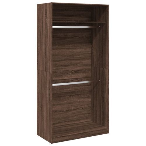 Garde-robe chêne marron 100x50x200 cm bois d'ingénierie - Photo n°2; ?>