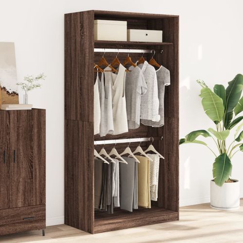 Garde-robe chêne marron 100x50x200 cm bois d'ingénierie - Photo n°3; ?>