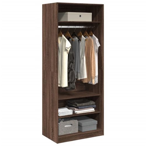 Garde-robe chêne marron 80x50x200 cm bois d'ingénierie - Photo n°3; ?>