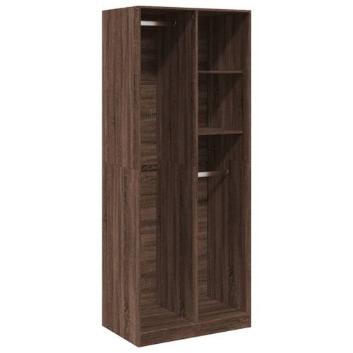 Garde-robe chêne marron 80x50x200 cm bois d'ingénierie - Photo n°2; ?>