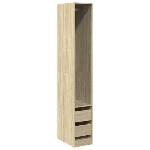 Garde-robe chêne sonoma 30x50x200 cm bois d'ingénierie - Photo n°2; ?>