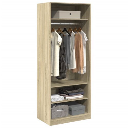 Garde-robe chêne sonoma 80x50x200 cm bois d'ingénierie - Photo n°3; ?>