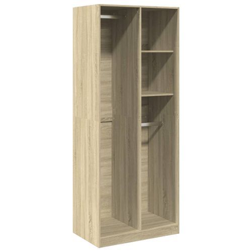 Garde-robe chêne sonoma 80x50x200 cm bois d'ingénierie - Photo n°2; ?>