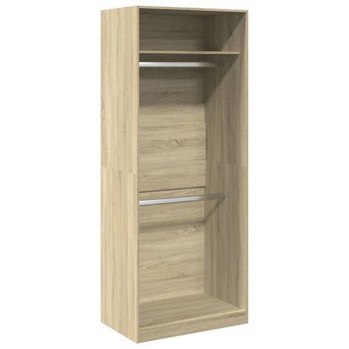 Garde-robe chêne sonoma 80x50x200 cm bois d'ingénierie - Photo n°2; ?>