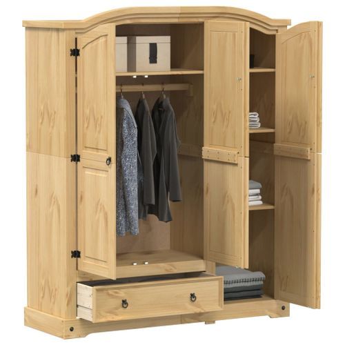 Garde-robe Corona 151,5x52x186 cm bois de pin massif - Photo n°3; ?>