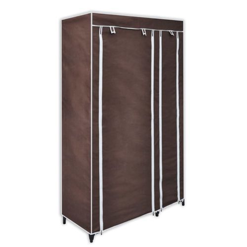 Garde-robe en tissu 2 pcs Marron - Photo n°2; ?>