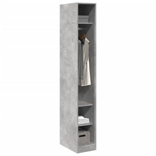 Garde-robe gris béton 30x50x200 cm bois d'ingénierie - Photo n°3; ?>