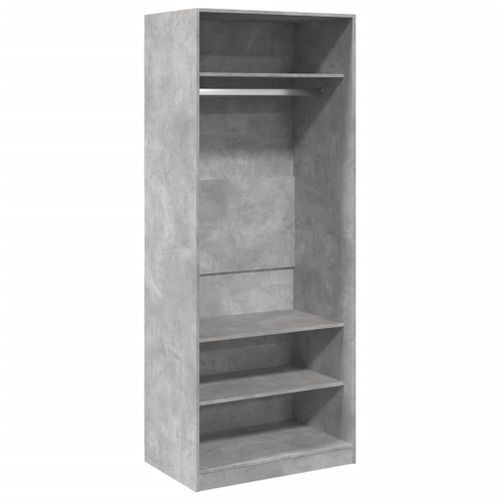 Garde-robe gris béton 80x50x200 cm bois d'ingénierie - Photo n°2; ?>