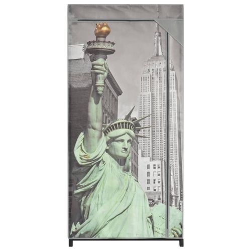 Garde-robe New York 75x45x160 cm Tissu - Photo n°3; ?>