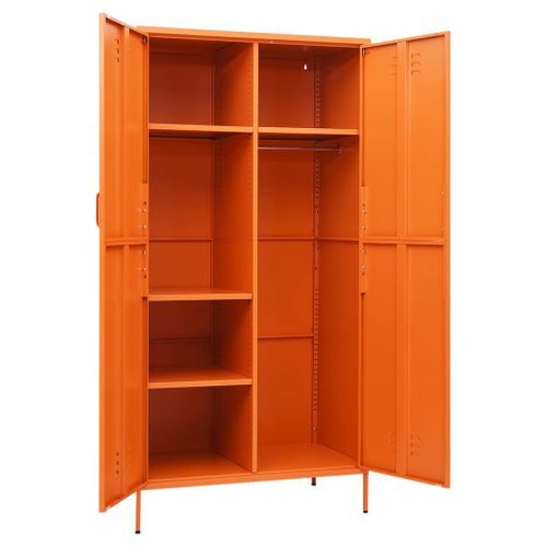 Garde-robe Orange 90x50x180 cm Acier - Photo n°3; ?>