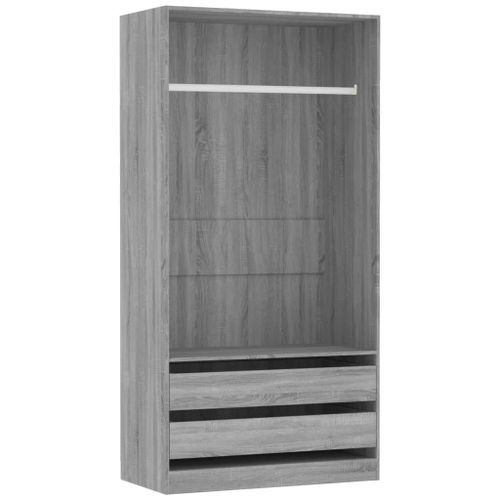 Garde-robe Sonoma gris 100x50x200 cm Bois d'ingénierie - Photo n°2; ?>