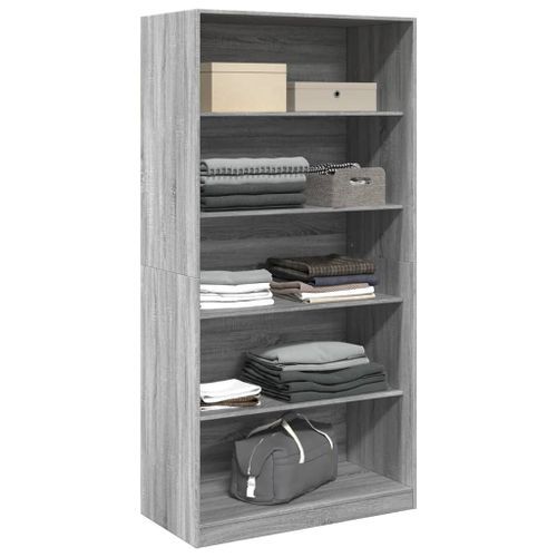 Garde-robe sonoma gris 100x50x200 cm bois d'ingénierie - Photo n°3; ?>