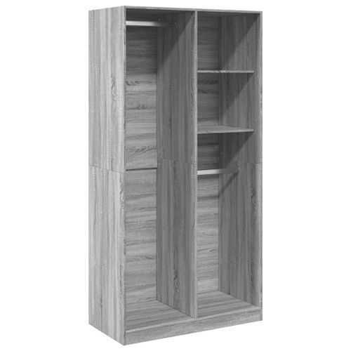 Garde-robe sonoma gris 100x50x200 cm bois d'ingénierie - Photo n°2; ?>