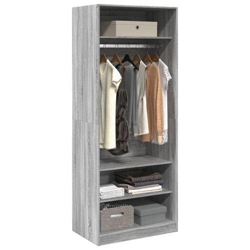 Garde-robe sonoma gris 80x50x200 cm bois d'ingénierie - Photo n°3; ?>