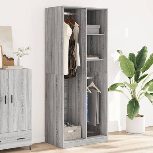 Garde-robe sonoma gris 80x50x200 cm bois d'ingénierie - Photo n°3; ?>